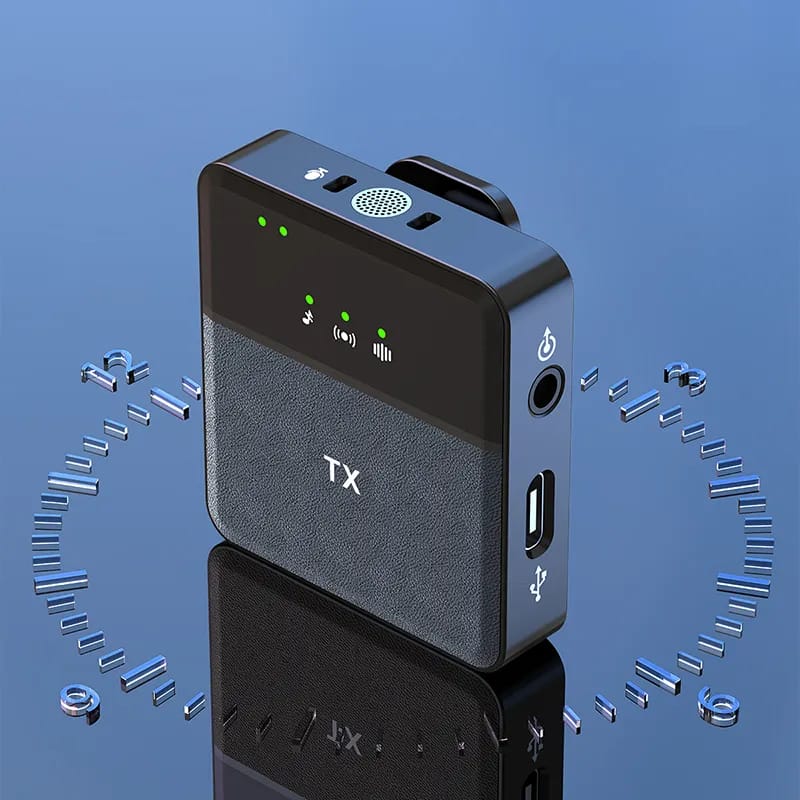 SX9 Wireless Microphone For Android, PC, Laptop, Tablet & Camera | 360° Noise Reduction HD Dual Mic | Long Battery Life Vlog & Live Recording Mic