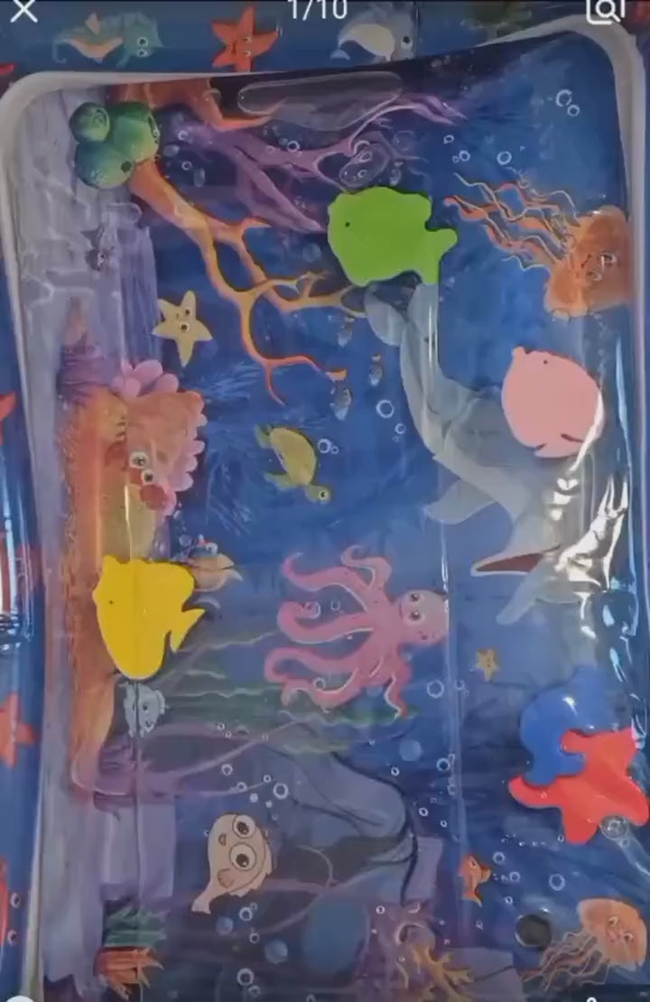 Inflatable Water Play Mat – Premium Baby Toy for Infants & Toddlers (3–24 Months), Muscle Strengthening & Sensory Development, 27.4x21.5x2.2 inch (Random Color)